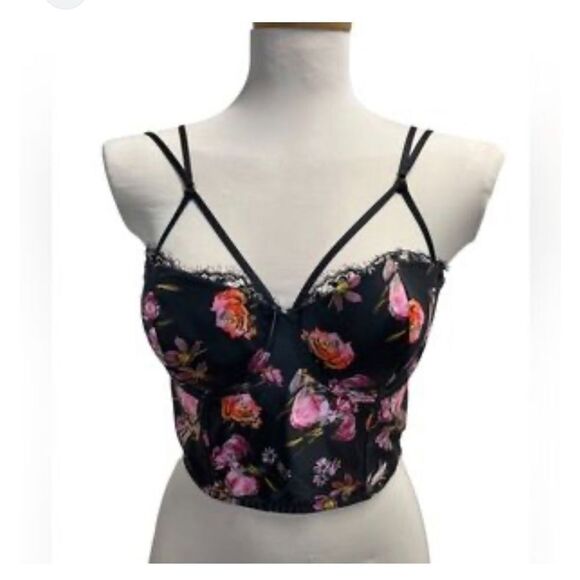 Victorias Secret Black Floral Bustier - Picture 1 of 9